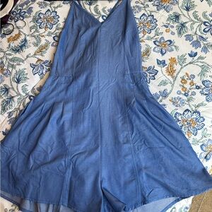 Blue Sleeveless Romper